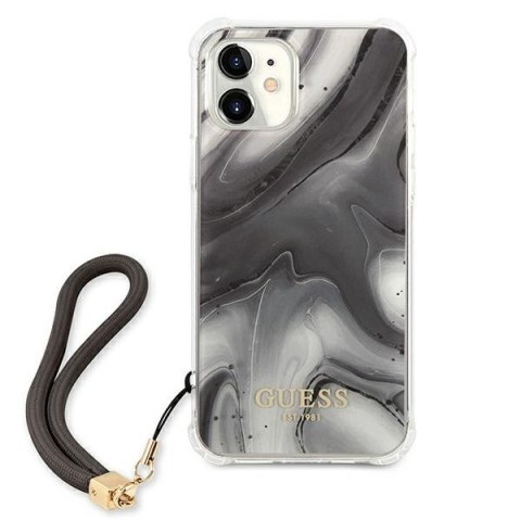 Etui na telefon iPhone 12 mini Guess Marble Collection szary hardcase