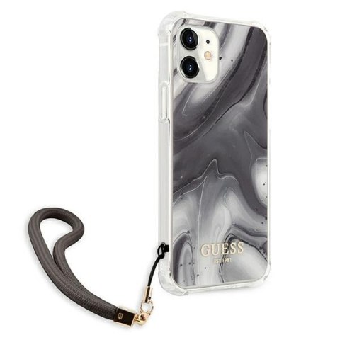 Etui na telefon iPhone 12 mini Guess Marble Collection szary hardcase