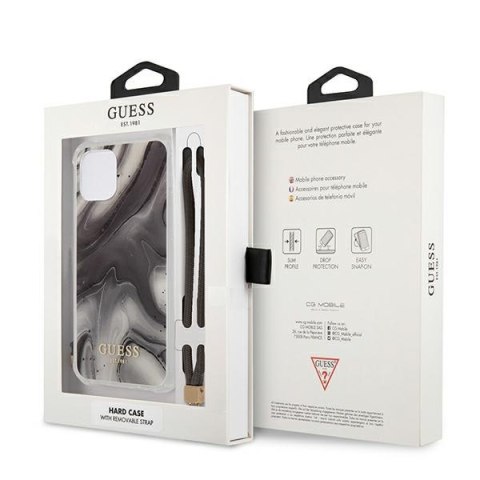 Etui na telefon iPhone 12 mini Guess Marble Collection szary hardcase