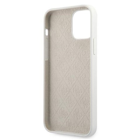 Etui iPhone 12 mini Guess GUHCP12SLSLMGWH biały hardcase Metal Logo Script