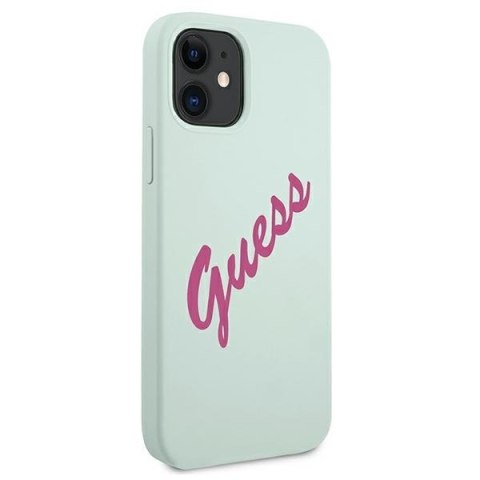 Etui na telefon iPhone 12 mini Guess GUHCP12SLSVSBF fuksja silikonowe