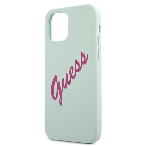 Etui na telefon iPhone 12 mini Guess GUHCP12SLSVSBF fuksja silikonowe