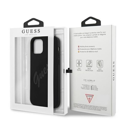 Etui na telefon iPhone 12 mini Guess GUHCP12SLSVSBK czarny hardcase