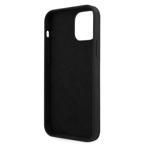 Etui na telefon iPhone 12 mini Guess czarno-białe silikonowe hardcase