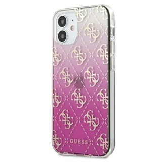 Etui na telefon iPhone 12 mini Guess różowy hardcase 4G Gradient