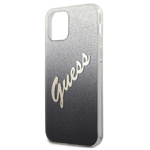 Etui na telefon iPhone 12 mini Guess Glitter Gradient Hardcase czarny