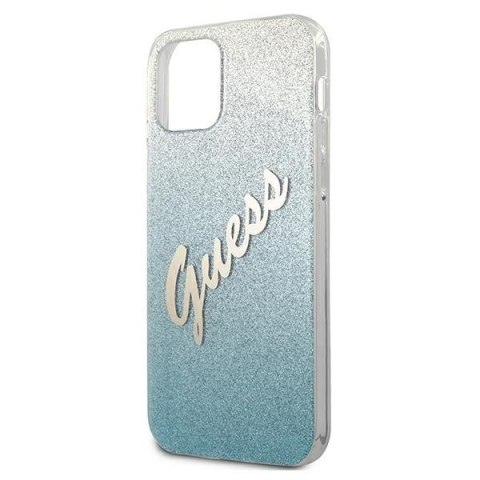 Etui na telefon iPhone 12 mini Guess Glitter Gradient Niebieski Hardcase