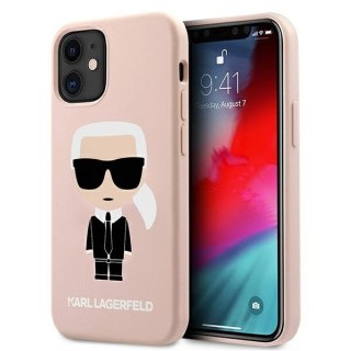 Etui na telefon iPhone 12 mini Karl Lagerfeld jasnoróżowe silikonowe