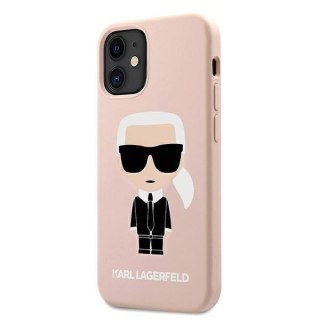 Etui na telefon iPhone 12 mini Karl Lagerfeld jasnoróżowe silikonowe