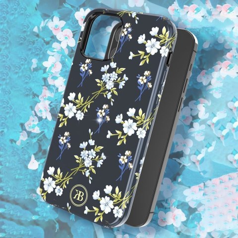 Etui na telefon iPhone 12 mini Kingxbar Blossom Swarovski Gardenia