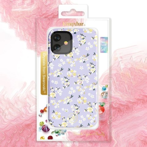 Etui na telefon iPhone 12 mini Kingxbar Blossom Swarovski Gardenia