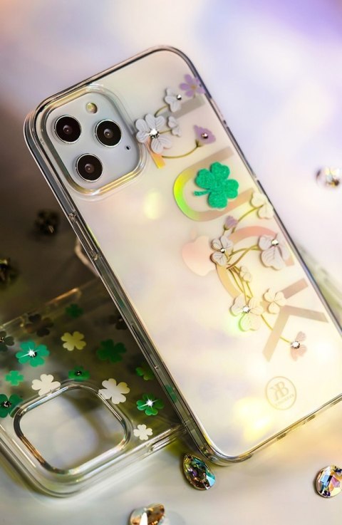 Etui na telefon iPhone 12 mini Kingxbar przezroczyste Lucky Swarovski