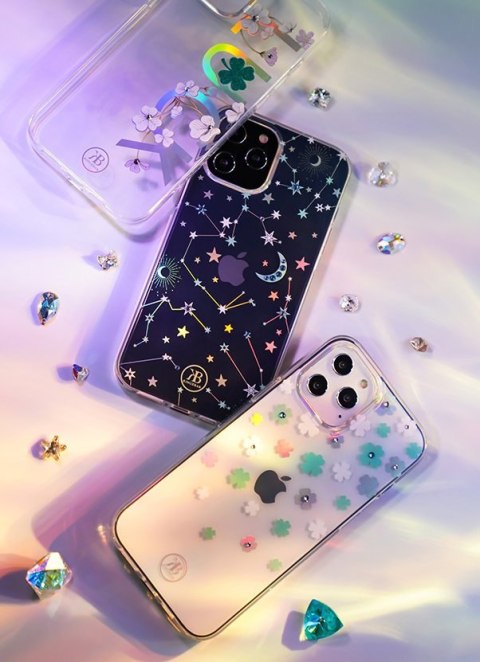 Etui na telefon iPhone 12 mini Kingxbar przezroczyste Lucky Swarovski