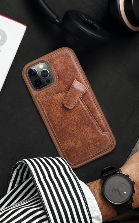 Etui iPhone 12 mini Nillkin Aoge Leather brązowy