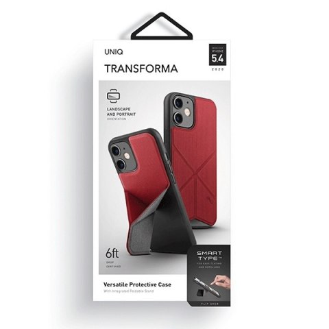 Etui na telefon iPhone 12 mini UNIQ Transforma czerwony - styl i ochrona