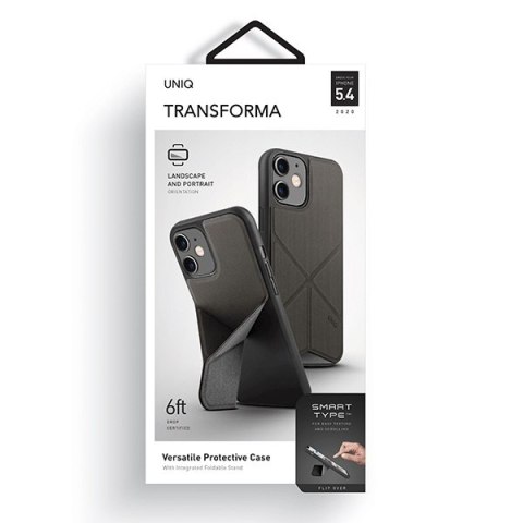 Etui na telefon iPhone 12 mini UNIQ Transforma szary - stylowe i funkcjonalne