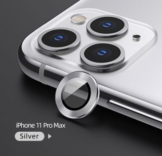 Nakładka USAMS Camera Lens Glass Apple iPhone 11 Pro Max metal ring srebrny/silver BH573JTT03