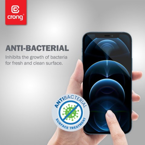 Szkło hartowane Crong Anti-Bacterial 3D Armour Glass Apple iPhone 12 mini + ramka instalacyjna