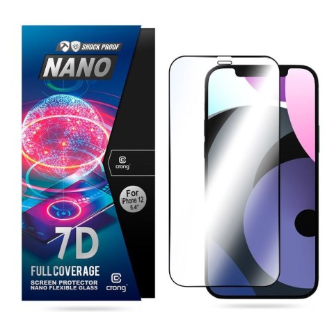 Szkło hybrydowe iPhone 12 mini Crong 7D Nano Flexible Glass - Ochrona ekranu