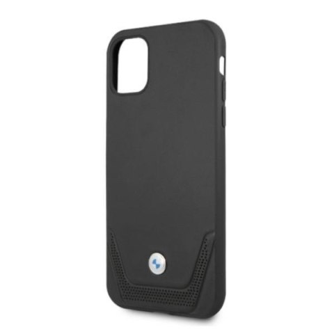 Etui na telefon iPhone 11 BMW czarne hardcase Leather Perforate