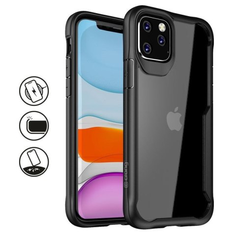 Etui na telefon iPhone 11 Pro Max Crong Hybrid Clear Cover czarny