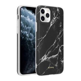 Etui na telefon iPhone 11 Pro Crong Marble Case czarny - stylowe i trwałe