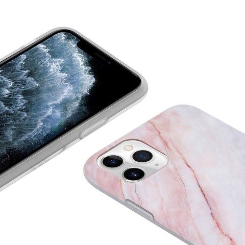 Etui iPhone 11 Pro Crong Marble Case różowy