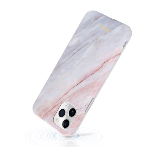 Etui iPhone 11 Pro Crong Marble Case różowy