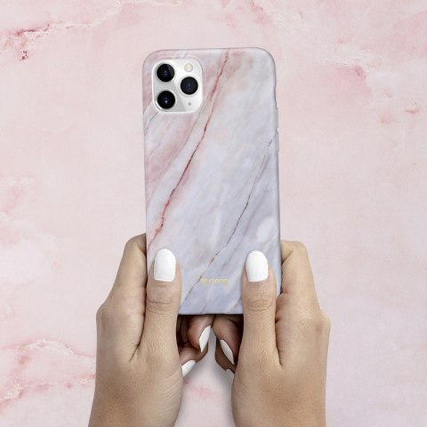 Etui iPhone 11 Pro Crong Marble Case różowy