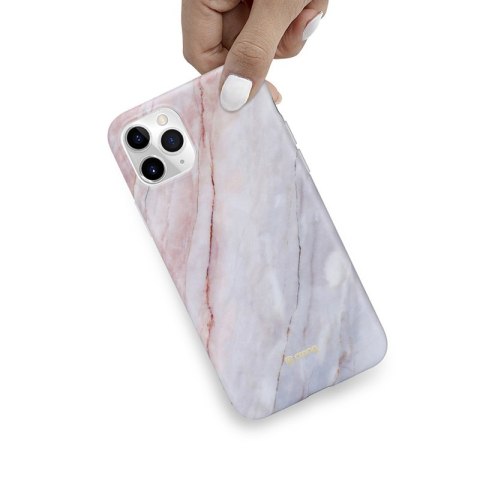 Etui iPhone 11 Pro Crong Marble Case różowy