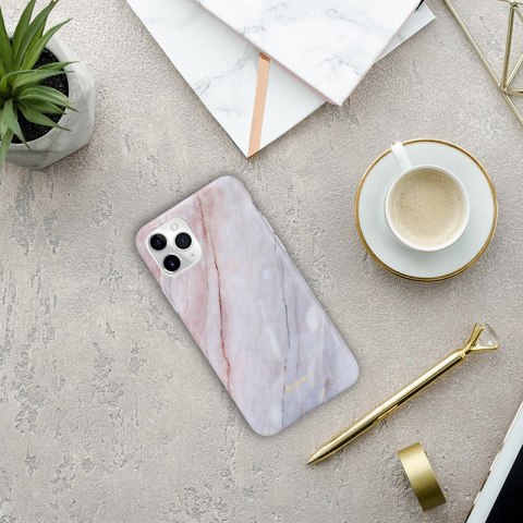 Etui iPhone 11 Pro Crong Marble Case różowy