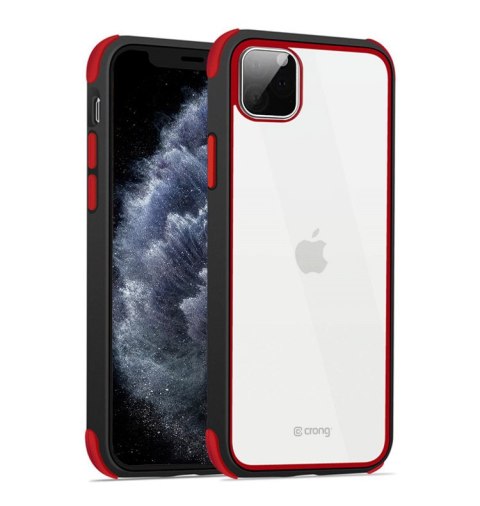 Etui na telefon iPhone 11 Pro Crong Trace Clear Cover czarny/czerwony