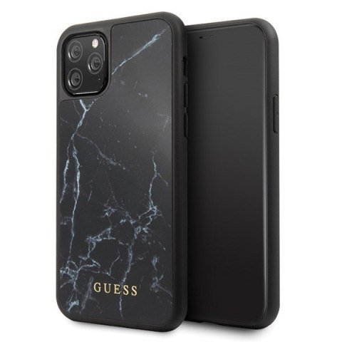 Etui na telefon iPhone 11 Pro Guess GUHCN58HYMABK czarny Marble