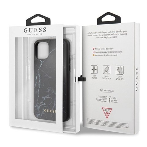 Etui na telefon iPhone 11 Pro Guess GUHCN58HYMABK czarny Marble