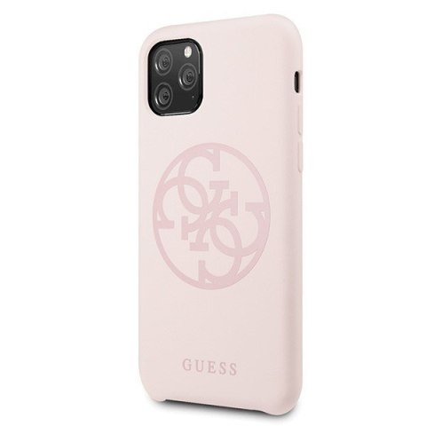 Etui na telefon iPhone 11 Pro Guess GUHCN58LS4GLP jasnoróżowy silikon