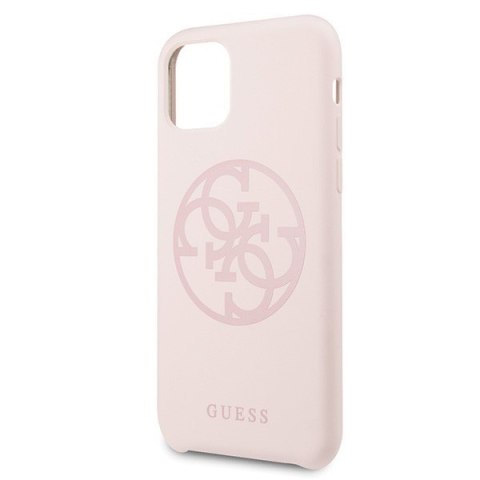 Etui na telefon iPhone 11 Pro Guess GUHCN58LS4GLP jasnoróżowy silikon