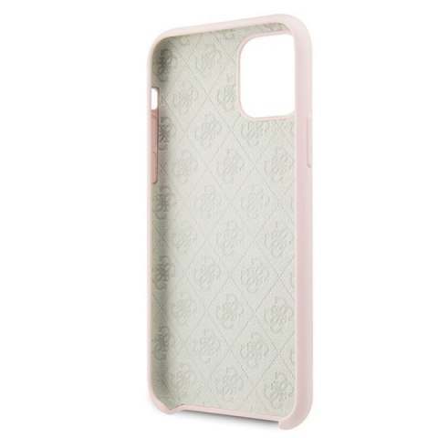 Etui na telefon iPhone 11 Pro Guess GUHCN58LS4GLP jasnoróżowy silikon