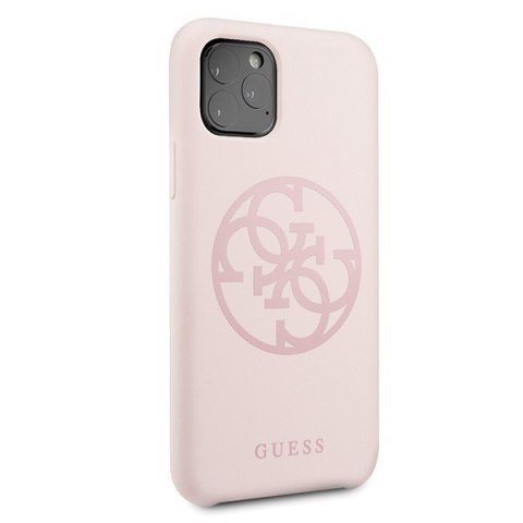 Etui na telefon iPhone 11 Pro Guess GUHCN58LS4GLP jasnoróżowy silikon