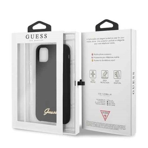 Etui na telefon iPhone 11 Pro Guess GUHCN58LSLMGBK czarny silikonowy hardcase