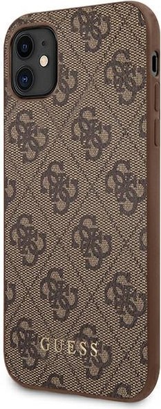 Etui na telefon iPhone 11 Guess GUHCN61G4GFBR brązowy hardcase