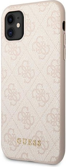 Etui na telefon iPhone 11 Guess różowy hardcase 4G Metal Gold Logo