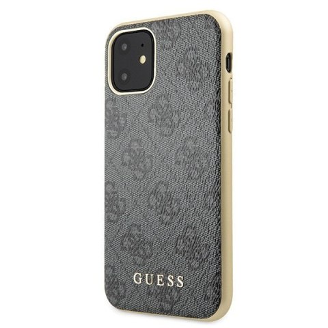 Etui na telefon iPhone 11 Guess GUHCN61G4GG szary hardcase 4G Collection