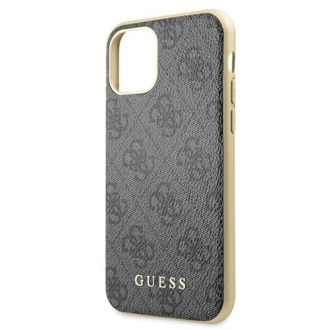 Etui na telefon iPhone 11 Guess GUHCN61G4GG szary hardcase 4G Collection