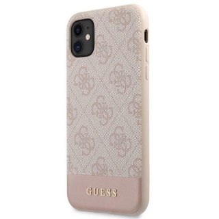 Etui na telefon iPhone 11 Guess GUHCN61G4GLPI różowy hardcase 4G Stripe