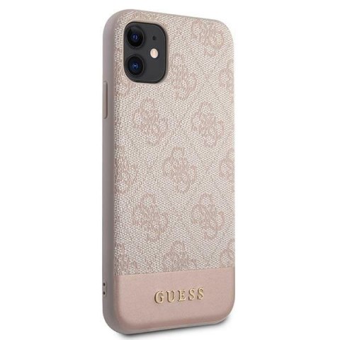 Etui na telefon iPhone 11 Guess GUHCN61G4GLPI różowy hardcase 4G Stripe