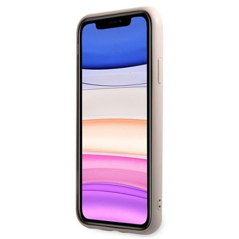 Etui na telefon iPhone 11 Guess GUHCN61G4GLPI różowy hardcase 4G Stripe