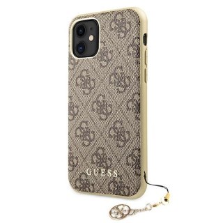 Etui na telefon iPhone 11 Guess GUHCN61GF4GBR brązowy hardcase 4G