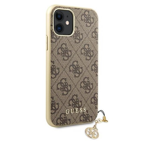 Etui na telefon iPhone 11 Guess GUHCN61GF4GBR brązowy hardcase 4G