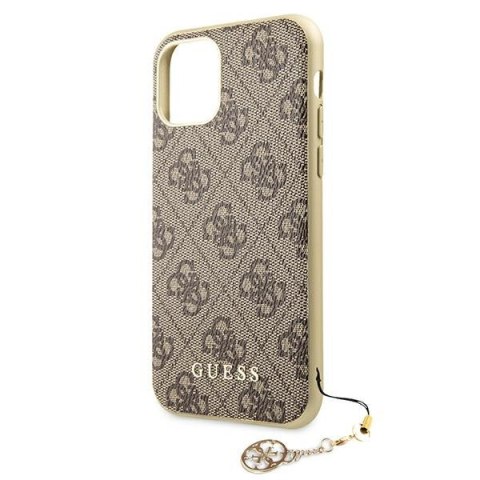 Etui na telefon iPhone 11 Guess GUHCN61GF4GBR brązowy hardcase 4G