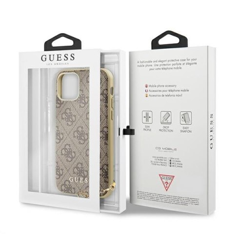 Etui na telefon iPhone 11 Guess GUHCN61GF4GBR brązowy hardcase 4G